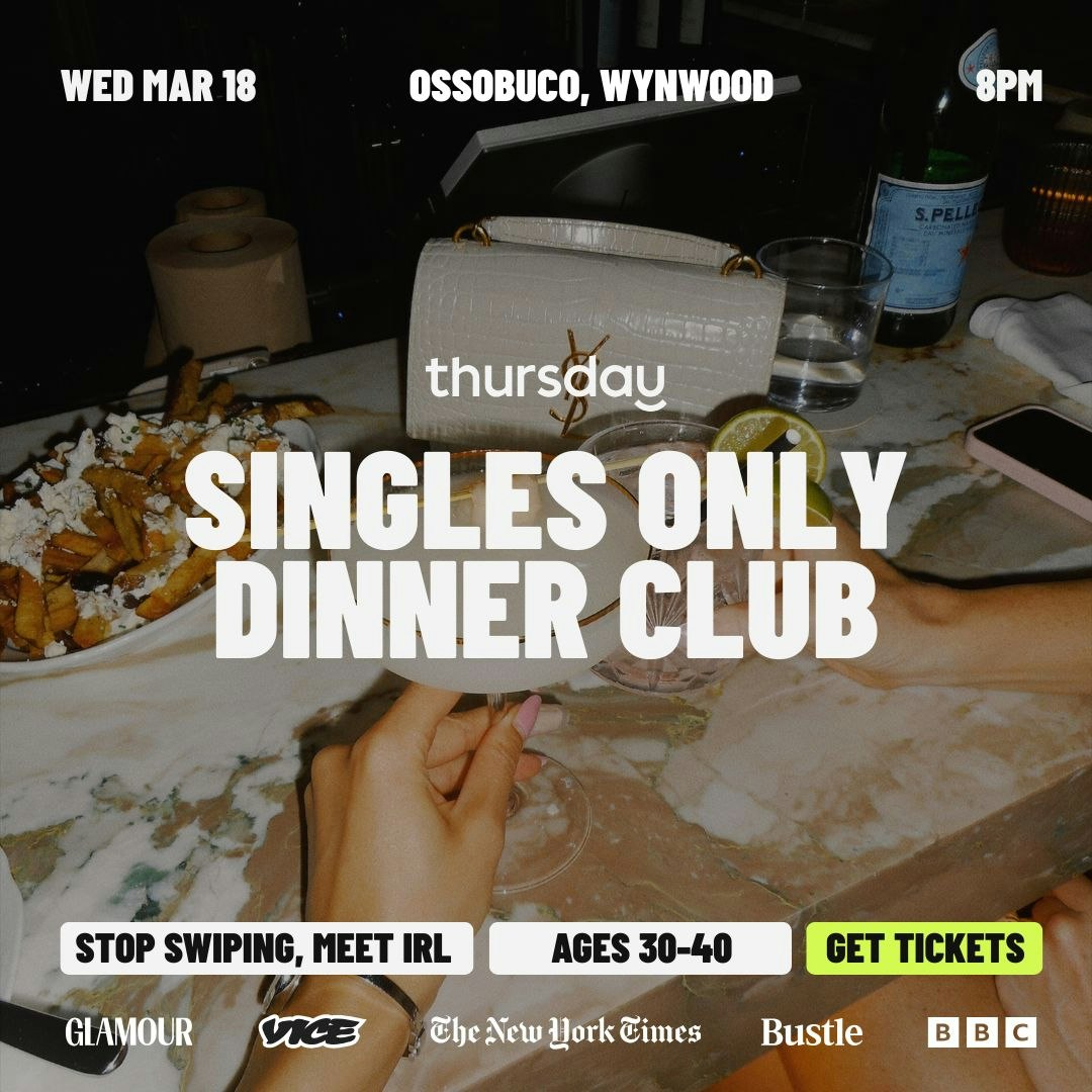 Wednesday | Singles Dinner at Ossobuco (Ages 30-40) | Wynwood