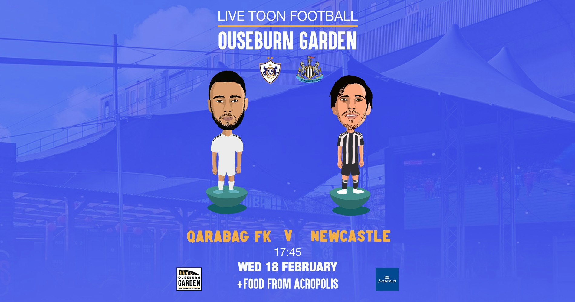 FK Qarabag v Newcastle United live @ Ouseburn Garden