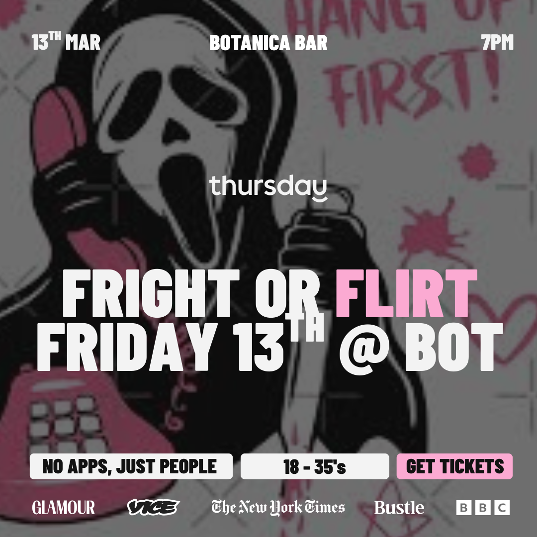Friday | FRIGHT or FLIRT [18-35’s] | Botanica Bar | Hobart