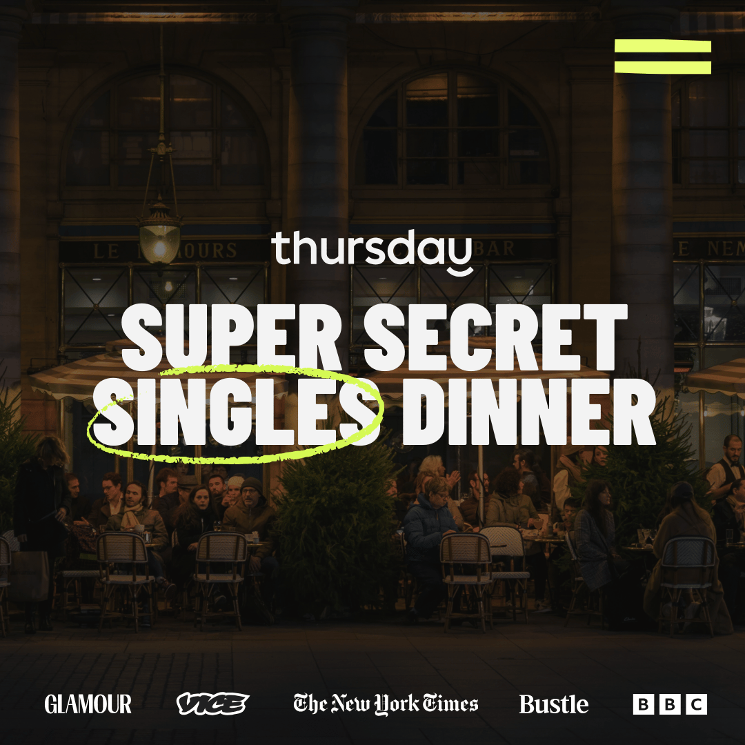 Wednesday | Super Secret Singles Dinner (30-40) | Hidden Location | Washington D.C.