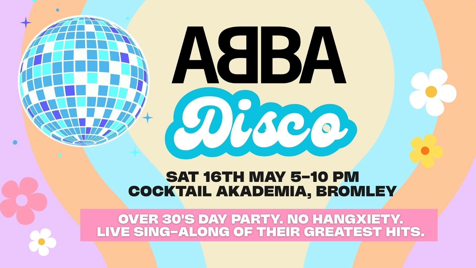 OVER 30s DAYTIME ABBA DISCO – BROMLEY ⭐