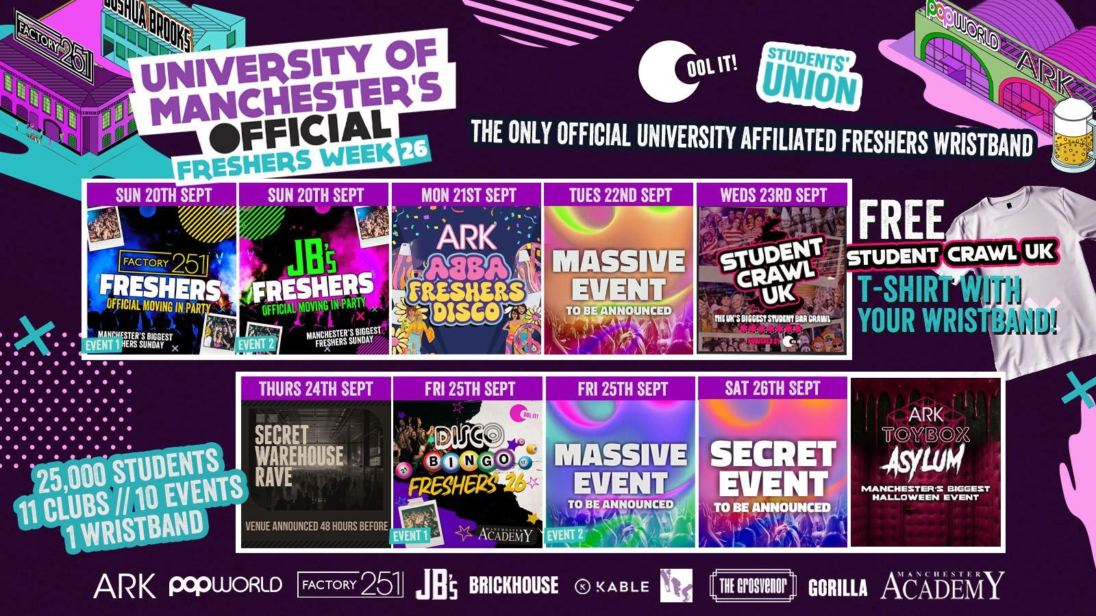 UNIVERSITY OF MANCHESTER’S OFFICIAL All Access Freshers Wristband 2026 🎟️