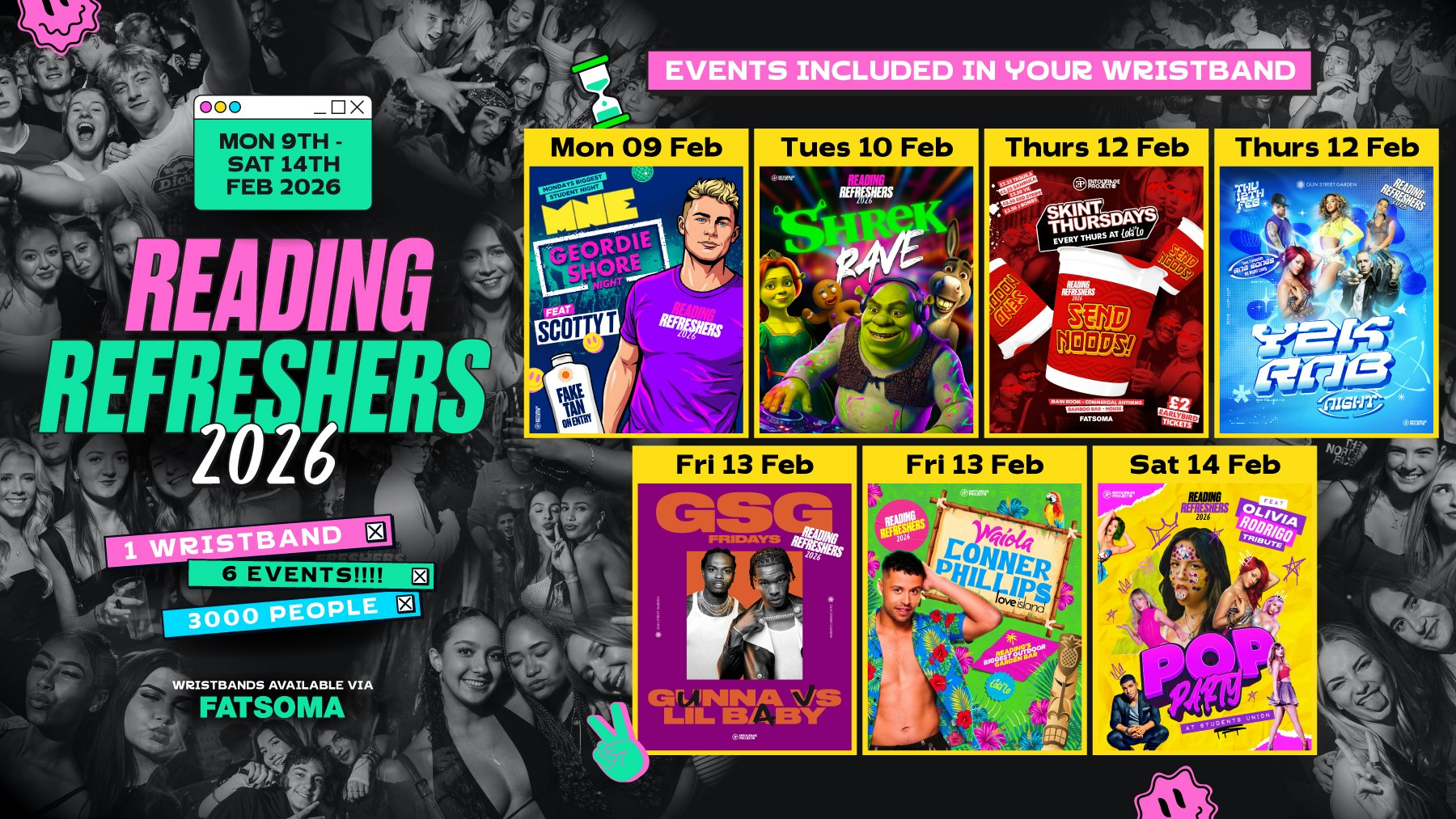READING RE-FRESHERS WEEK 2026 (1 WRISTBAND = 7 EVENTS) 💥