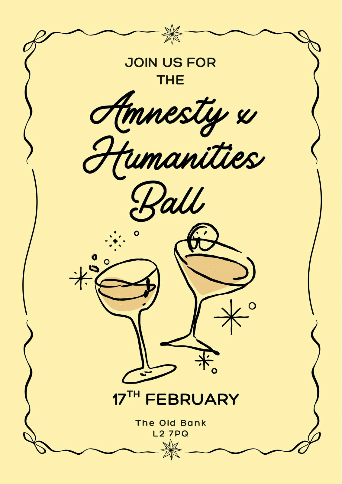 AMNESTY & HUMANITIES BALL 2026 🥂 TICKET INCLUDES ENTRY TO SKINT FOR THE AFTER PARTY!