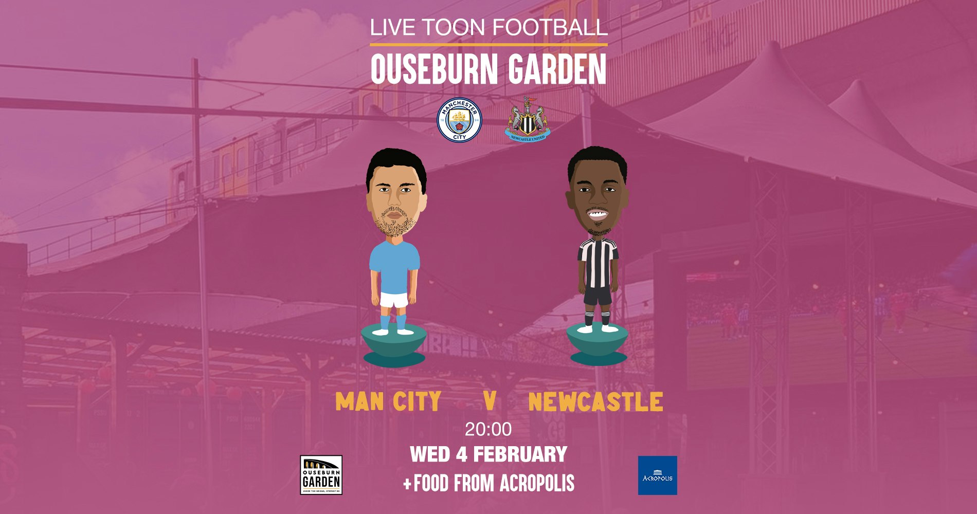 Man City vs Newcastle live @ Ouseburn Garden