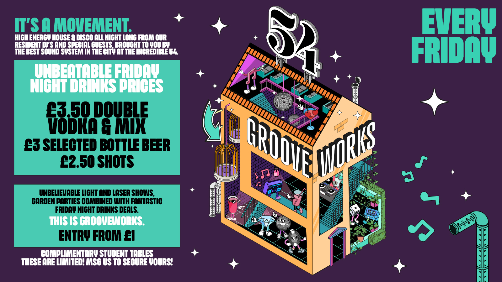 GROOVEWORKS 🪅🎶🪩  – FRIDAY NIGHTS @ 54