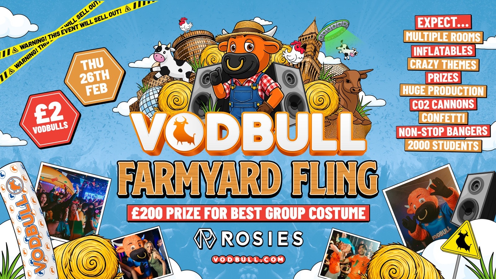 🧡 VODBULL FARMYARD FLING 🐐🐷⚠️[SELLING FAST!!]⚠️ at ROSIES!! 26/02