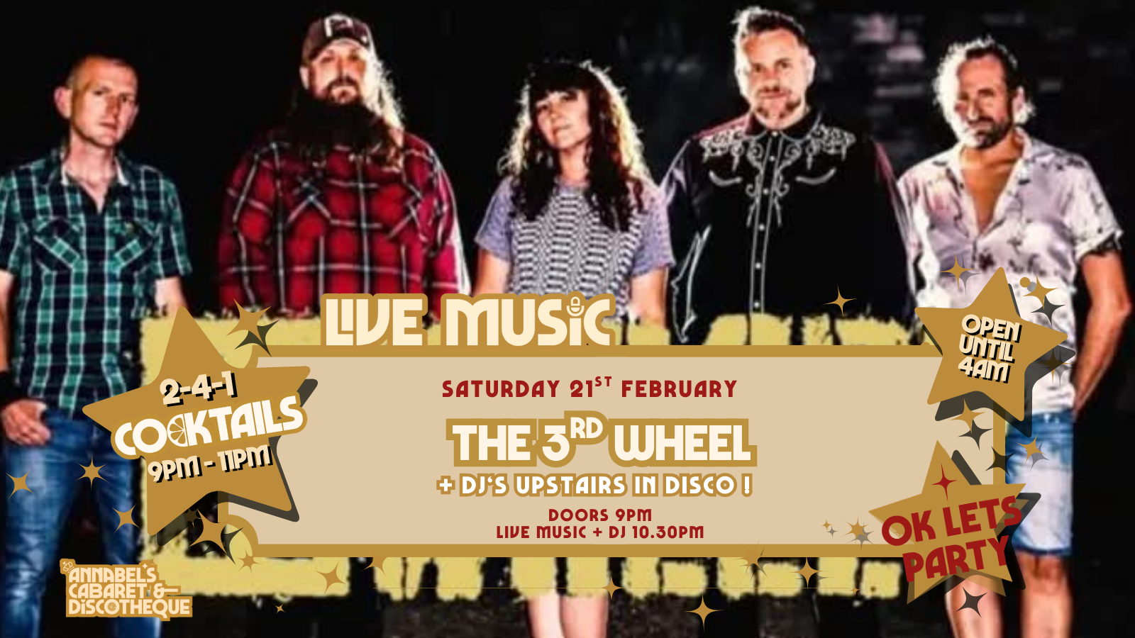Live Music: THE 3RD WHEEL // Annabel’s Cabaret & Discotheque