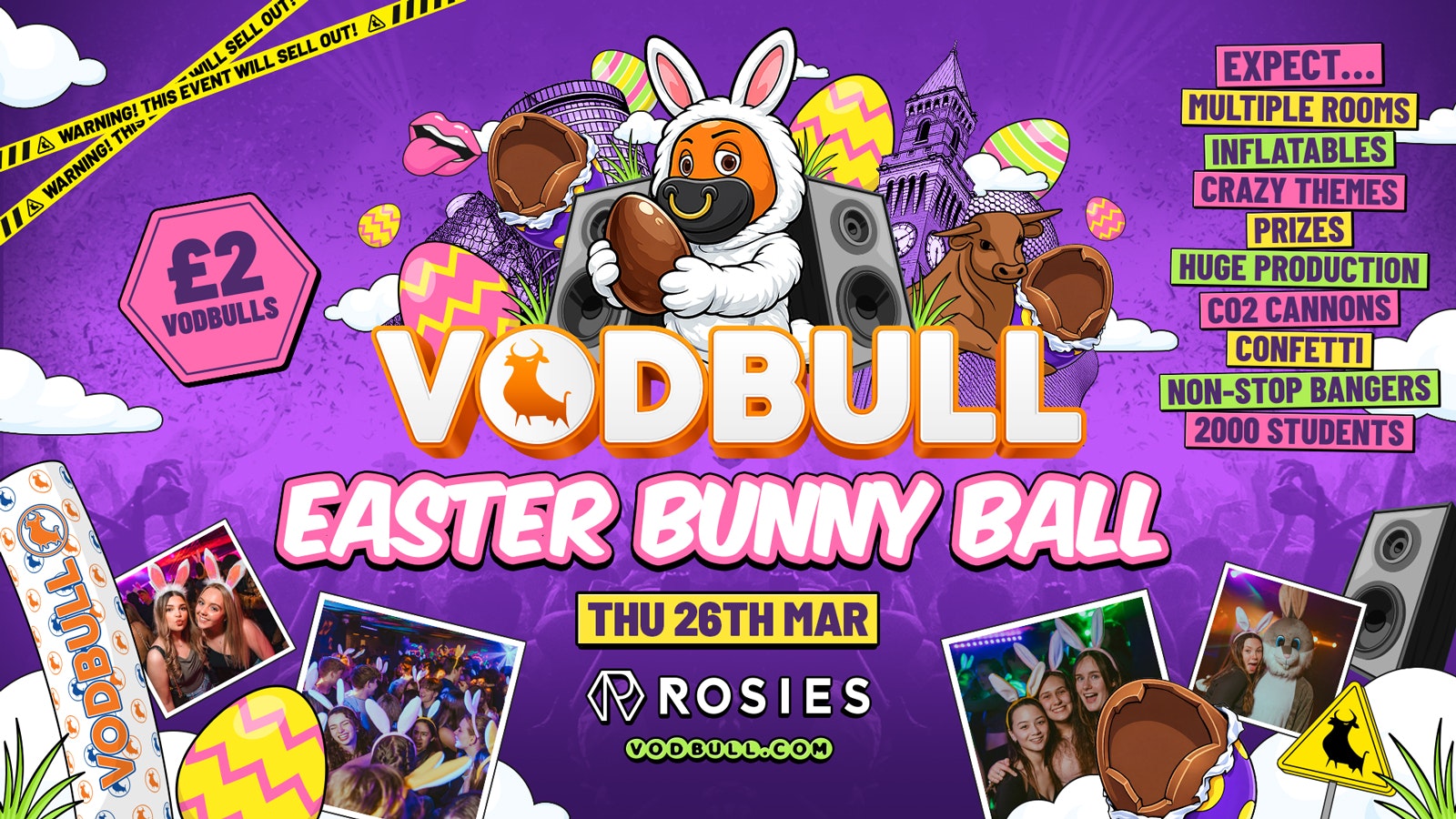 🧡 VODBULL EASTER BUNNY BALL ⚠️[ON SALE NOW!!]⚠️ at ROSIES!! 26/03