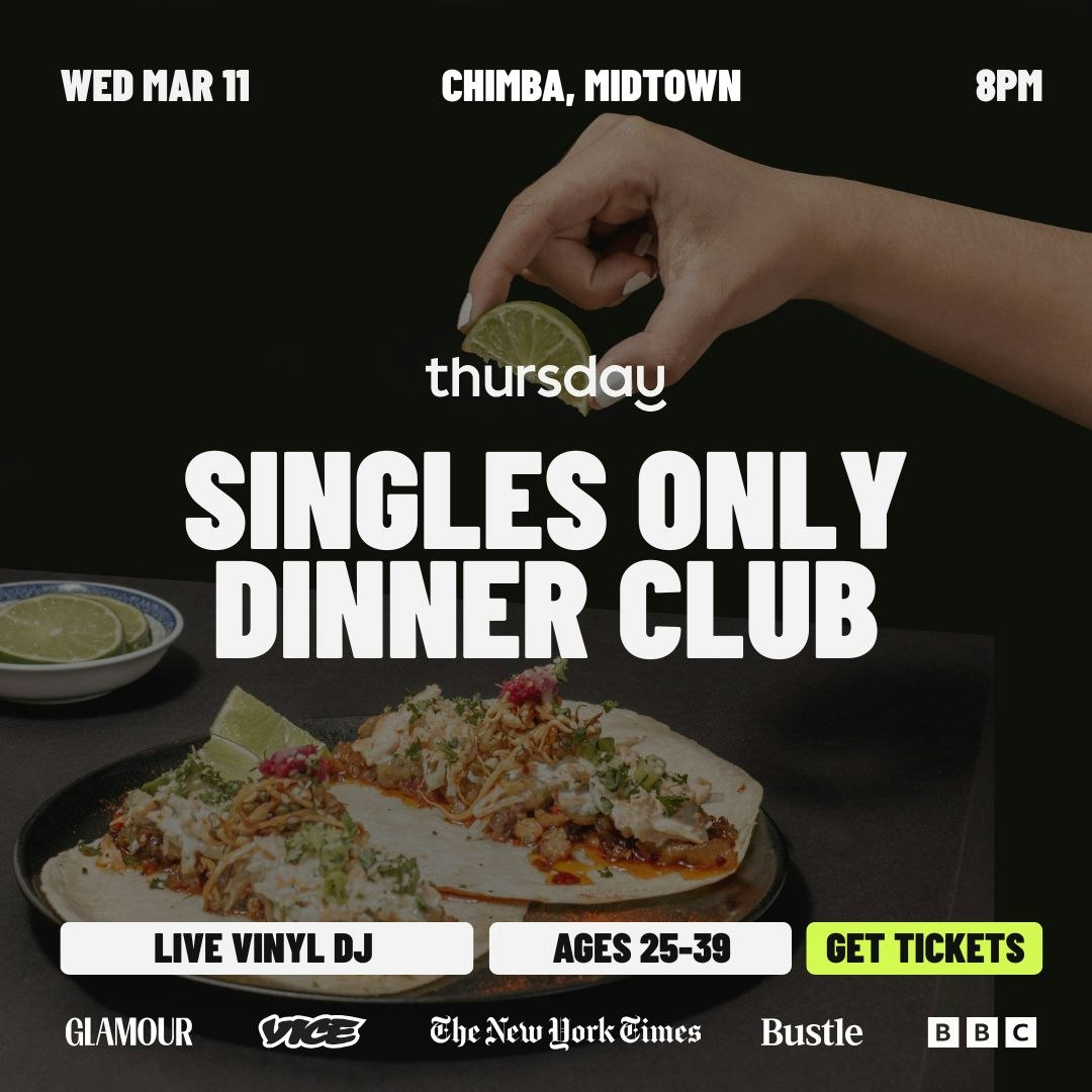 Wednesday | Singles Dinner at Chimba (Ages 25-39) | Midtown