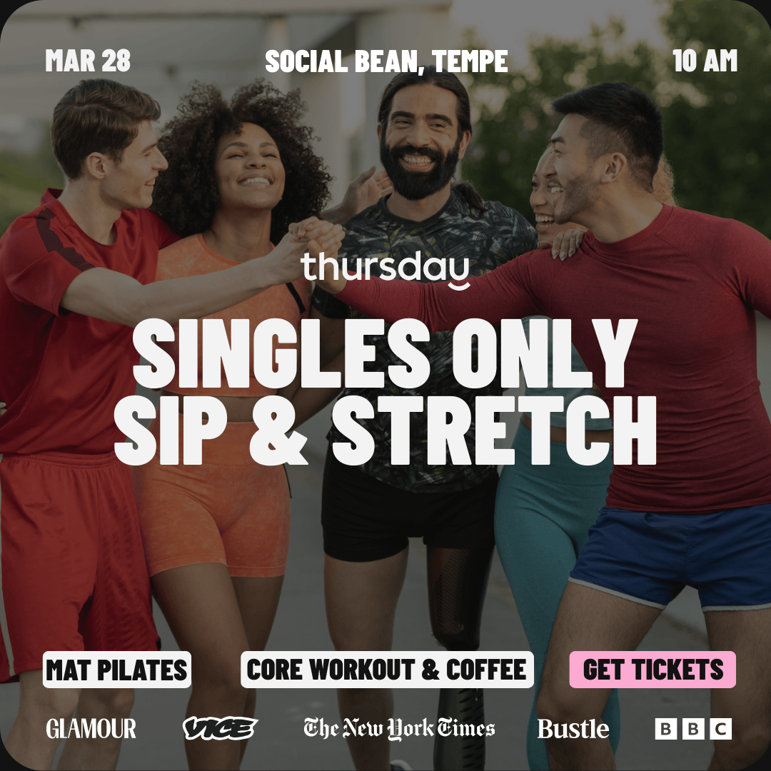 Saturday | SIP & STRETCH | Singles Pilates at Social Bean | Tempe