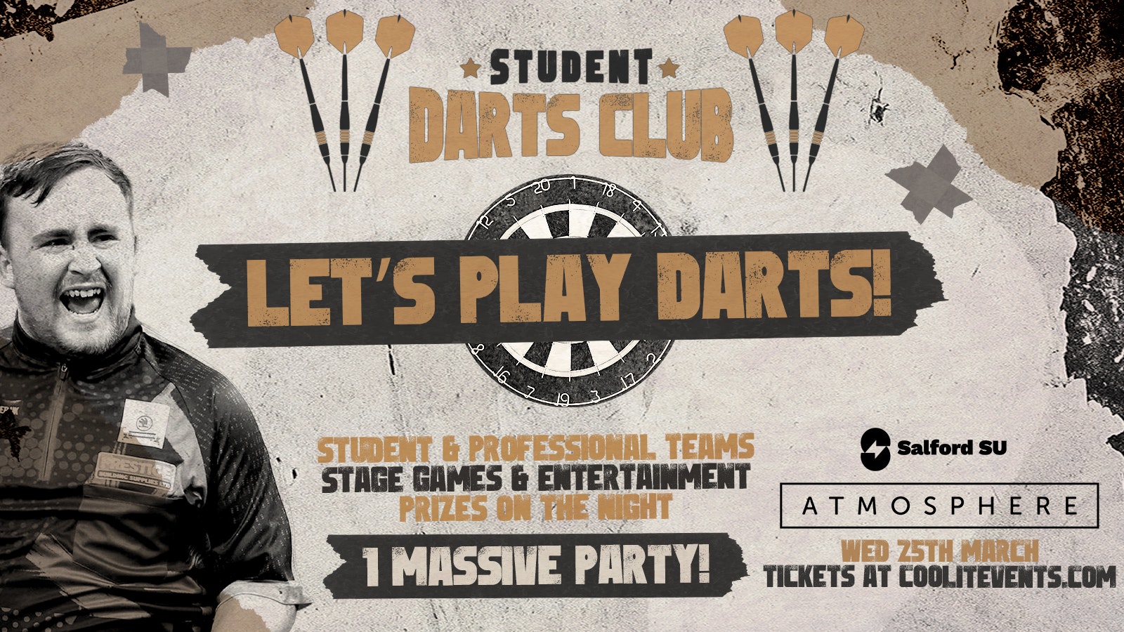 STUDENT DARTS CLUB @ ATMOSPHERE – Ticket Includes Entry to WE ❤️ WEDNESDAYS @ ARK!