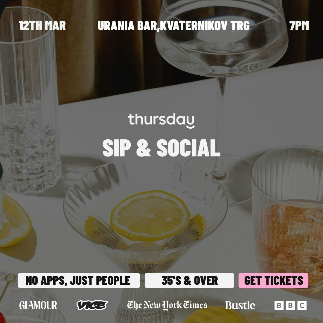 Thursday | Sip & Social at Urania Bar | Zagreb