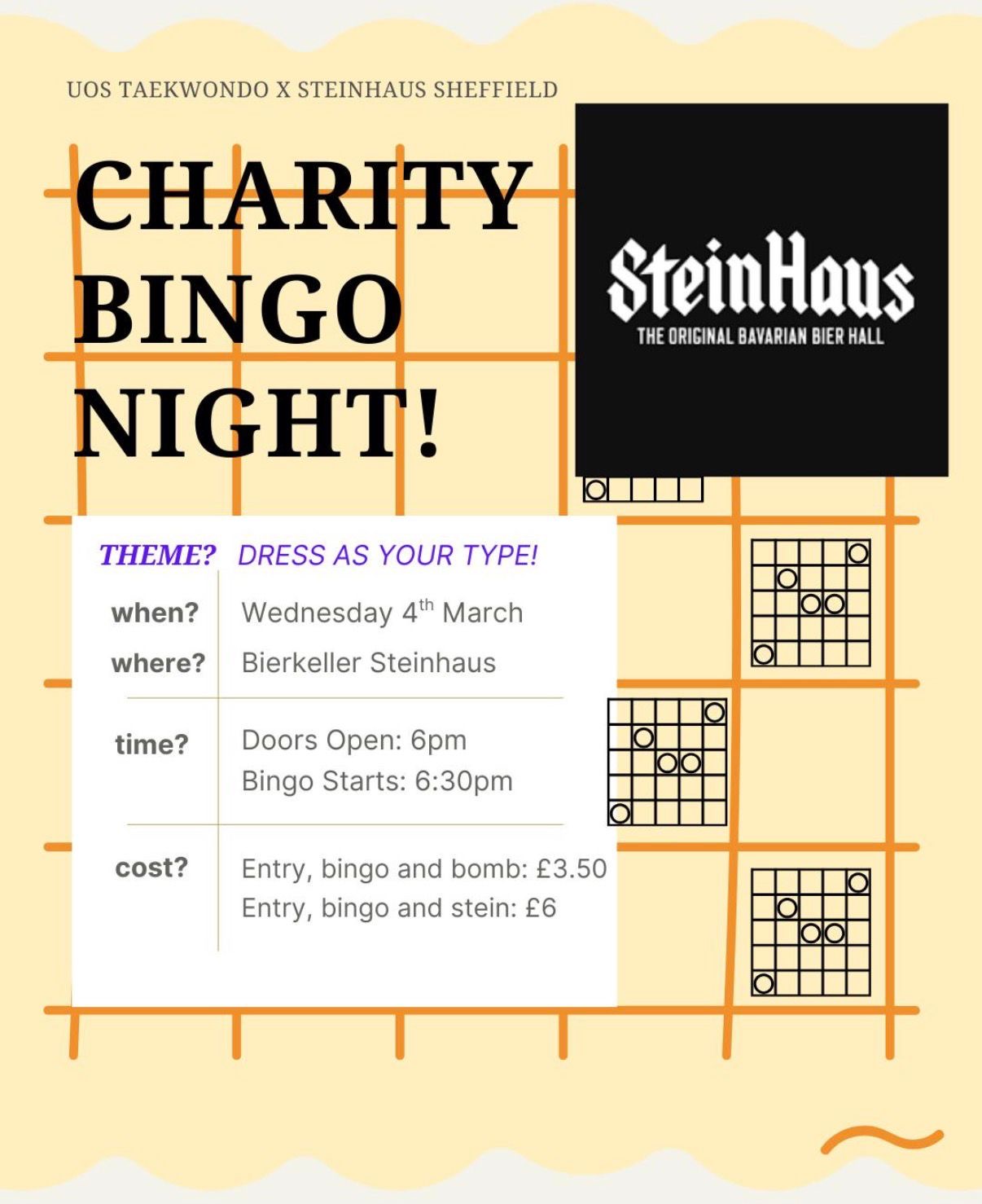 Taekwondo charity bingo night