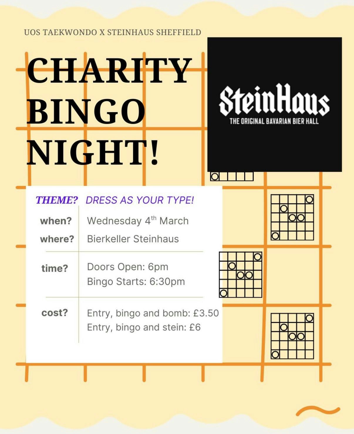 Taekwondo charity bingo night