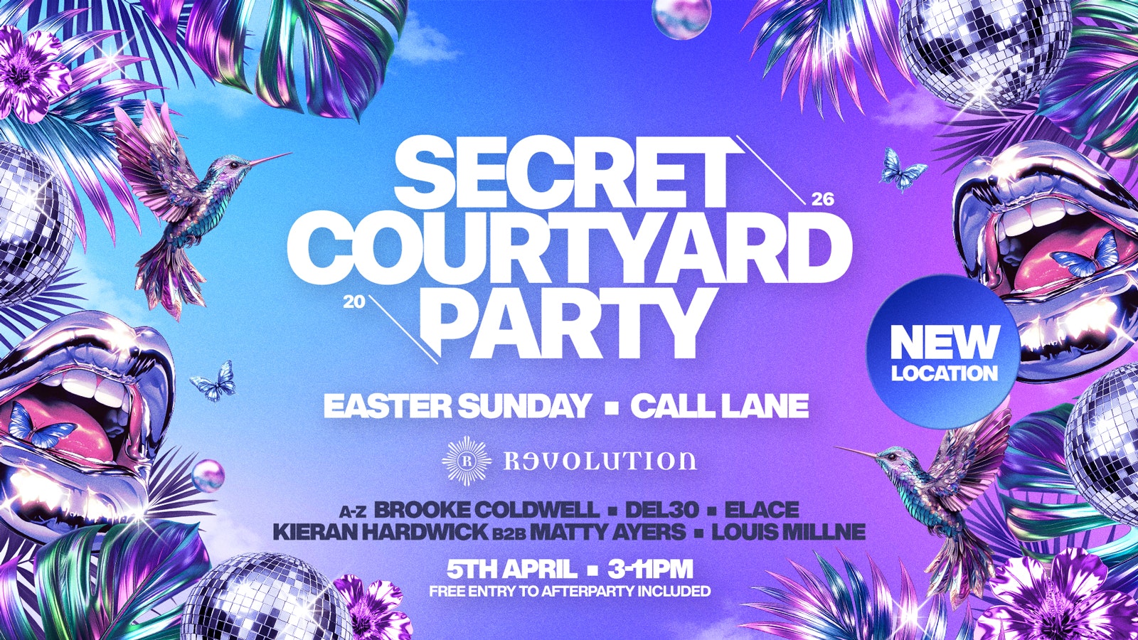 SECRET COURTYARD PARTY – Season Opening Party Sunday 5th April