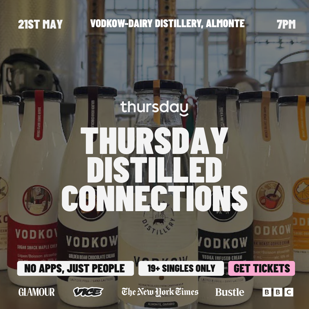 Thursday |  Singles Distilled Connections  |  VODKOW-Dairy Distillery