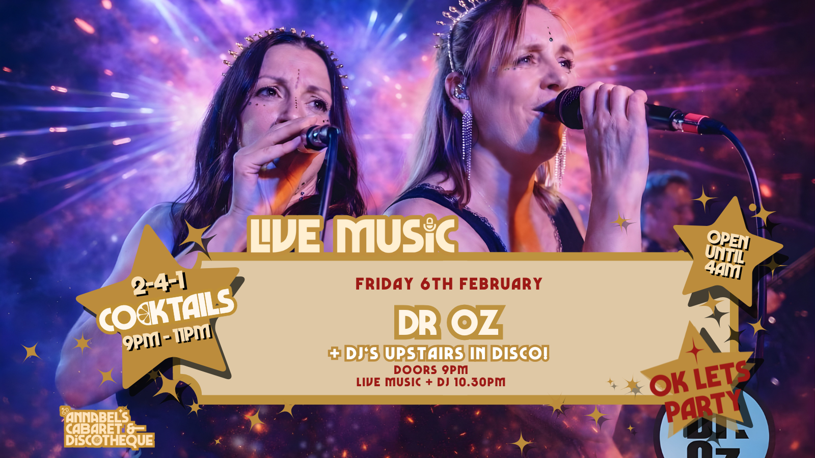Live Music: DR OZ // Annabel’s Cabaret & Discotheque