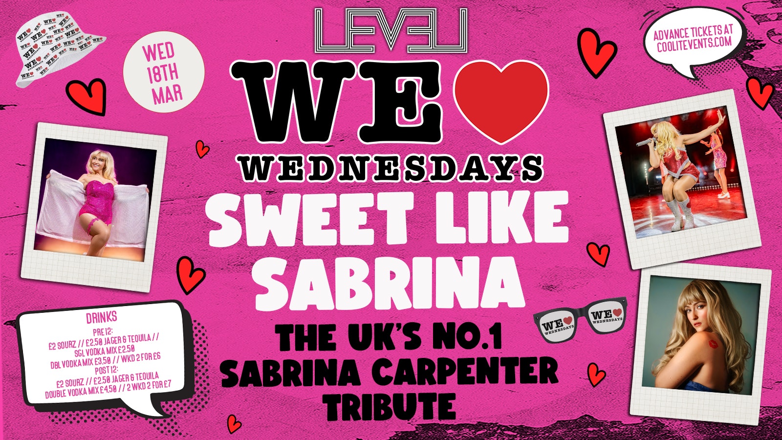 WE LOVE ❤️ WEDNESDAYS presents SWEET LIKE SABRINA 🎤 feat Live Performance from the UK’s No.1 Sabrina Carpenter Tribute 🎊 – Manchester’s Biggest Student Night!