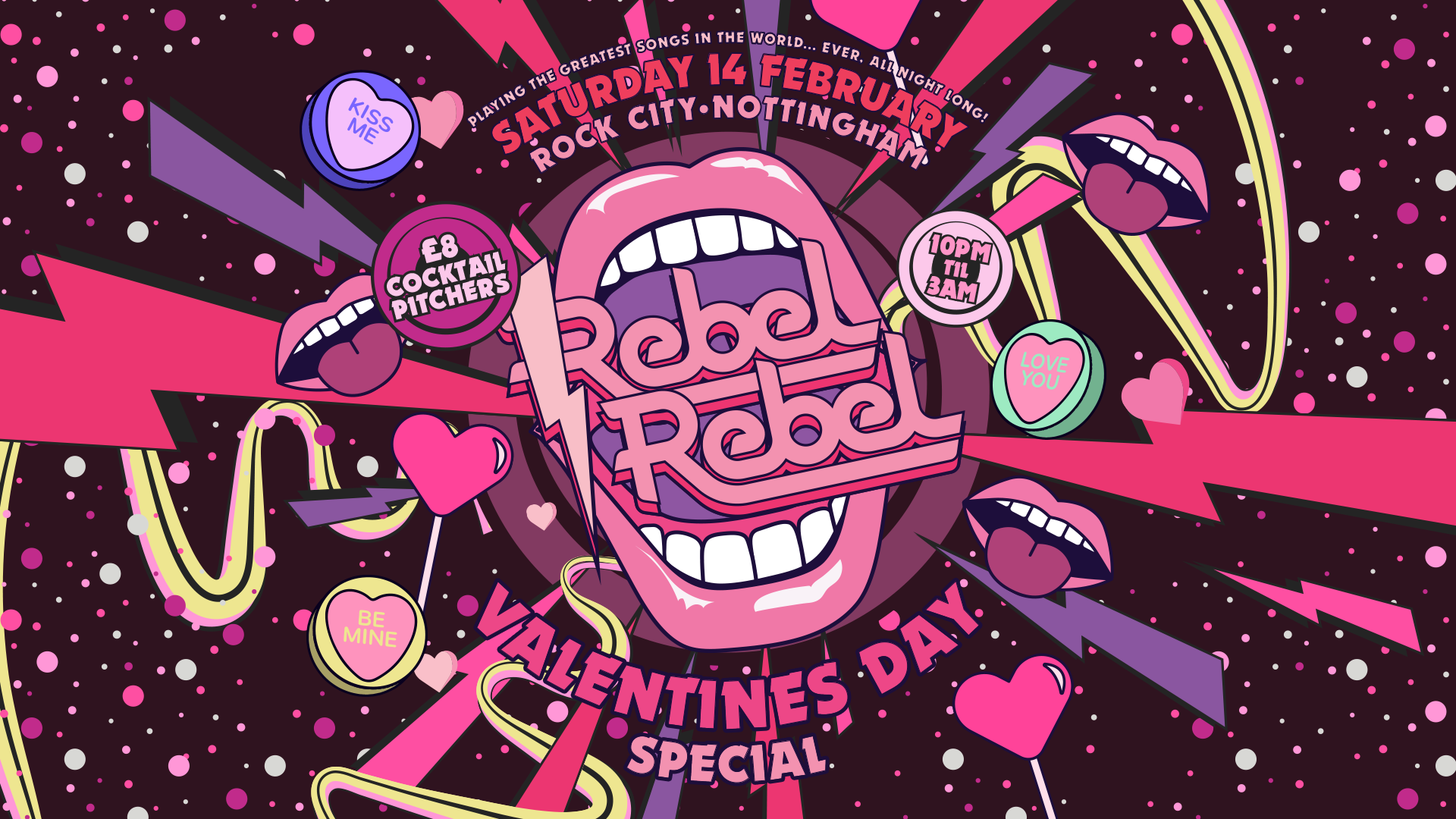 Rebel Rebel – VALENTINES SPECIAL – Nottingham’s Greatest Saturday Night – 14/02/26