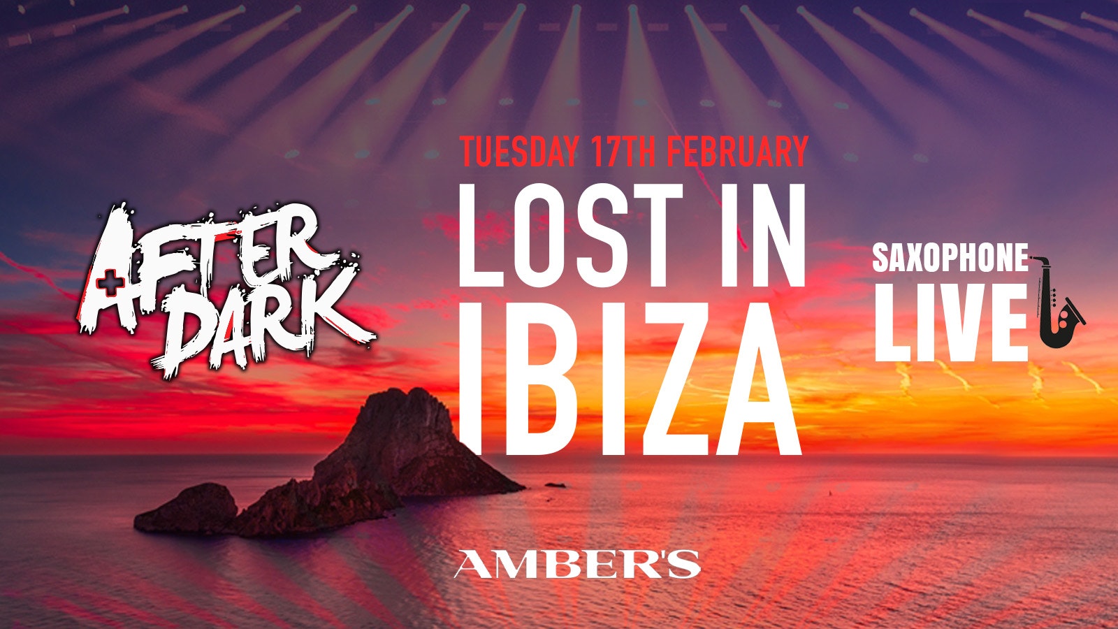 AFTER DARK presents LOST IN IBIZA – LIVE SAX + PERCUSSION 🎷 🧡 Manchester’s Biggest Tuesday Night!