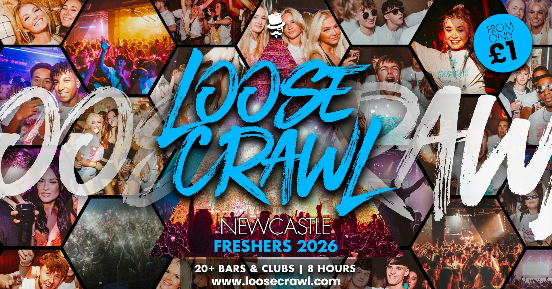 🏃🏽‍♀️‍➡️ LOOSECRAWL // NEWCASTLE FRESHERS ONLY 🏃‍♂️ 20+ VENUES OVER 8 HOURS – OUR BIGGEST EVER CRAWL ROUTE!!!