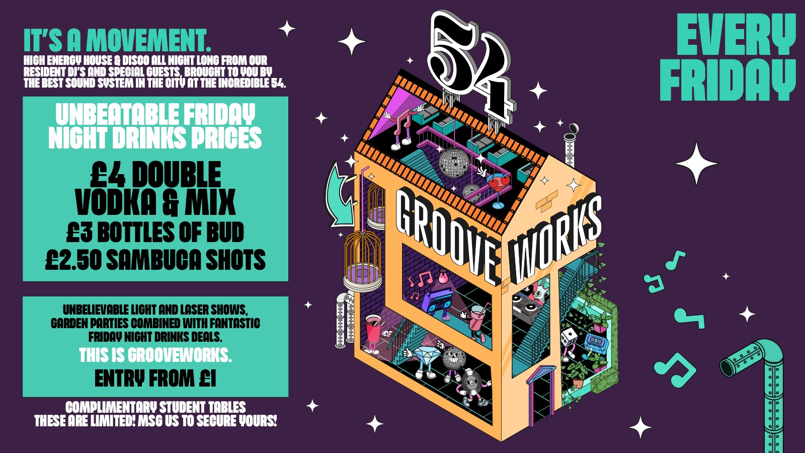 GROOVEWORKS 🪅🎶🪩  – FRIDAY NIGHTS @ 54