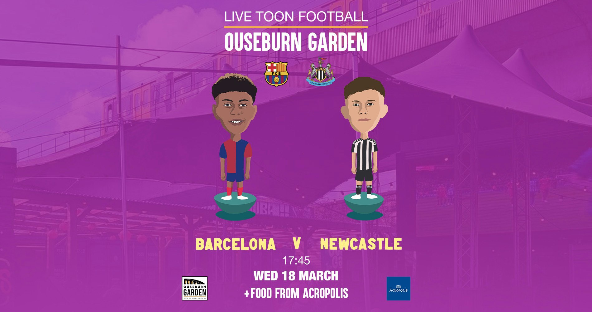 Barcelona v Newcastle United Live @ Ouseburn Garden