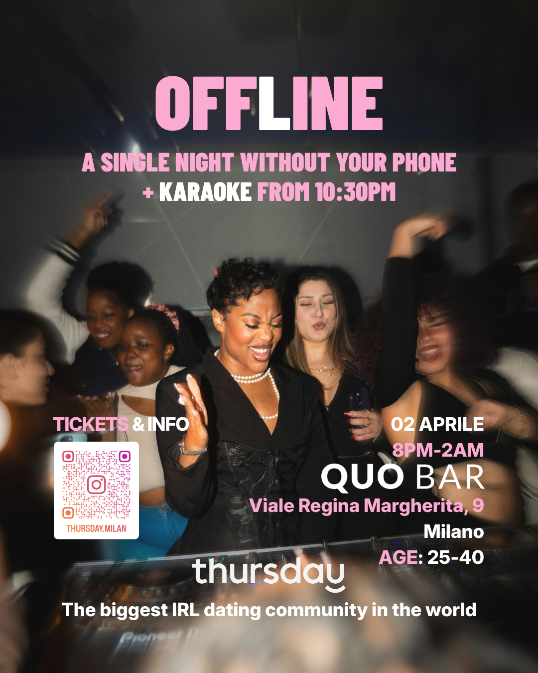 OFFLINE singles night + Karaoke | QUO Bar | P.ta Romana – Milano | 25-40