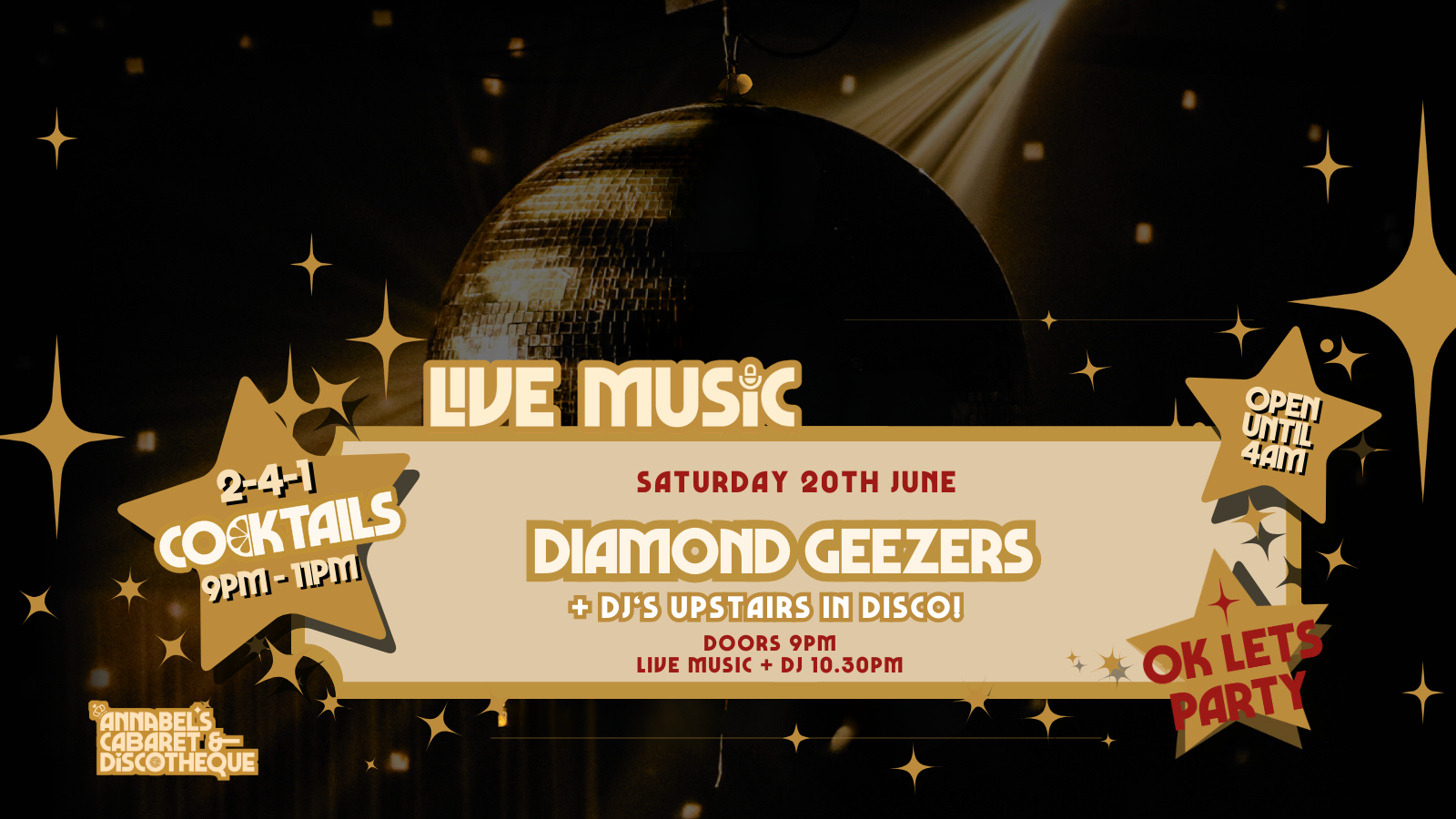 Live Music: DIAMOND GEEZERS // Annabel’s Cabaret & Discotheque