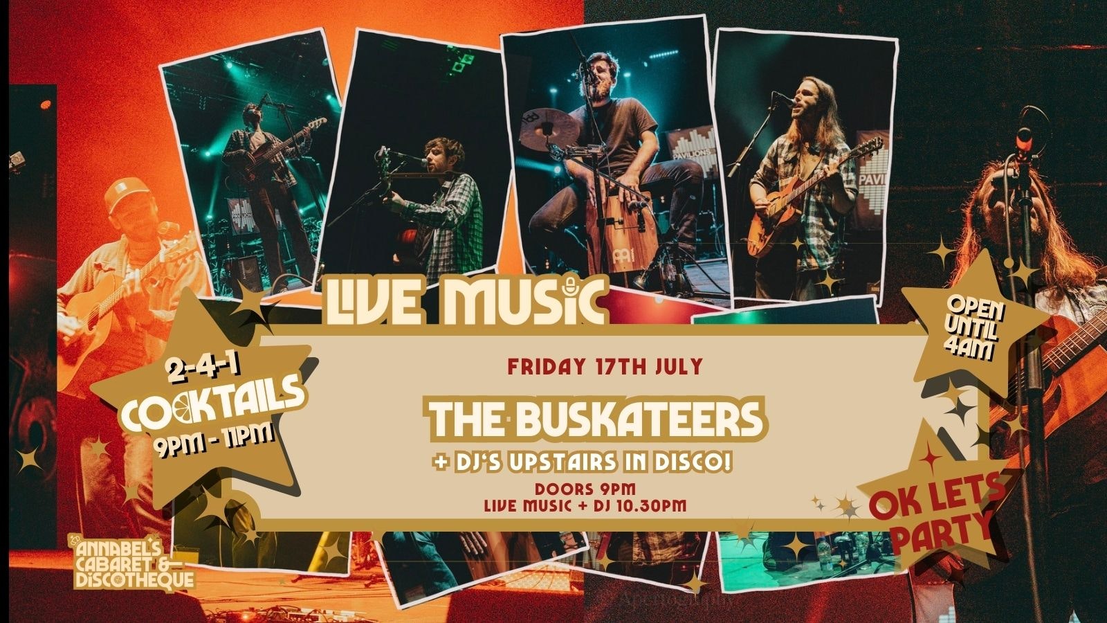 Live Music: THE BUSKETEERS // Annabel’s Cabaret & Discotheque