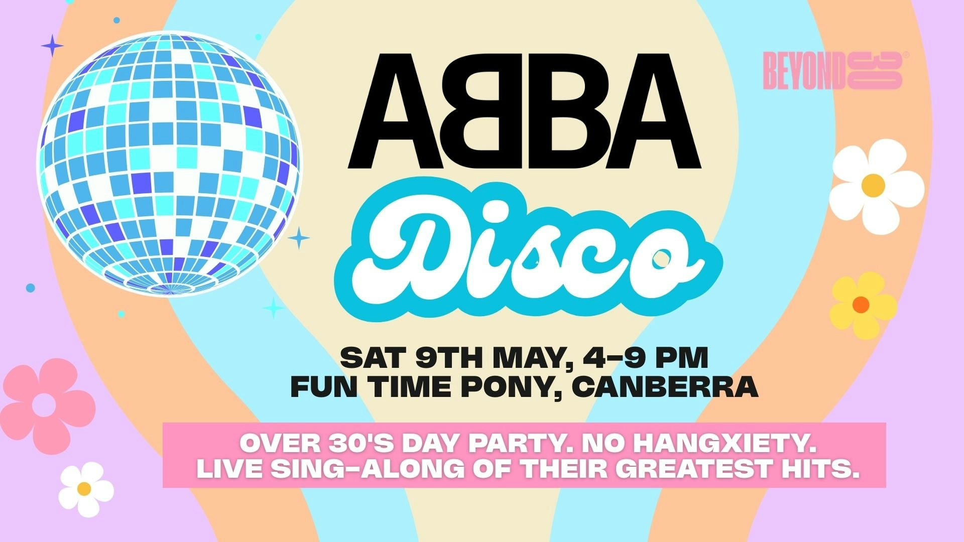 OVER 30s DAYTIME ABBA DISCO – CANBERRA ⭐