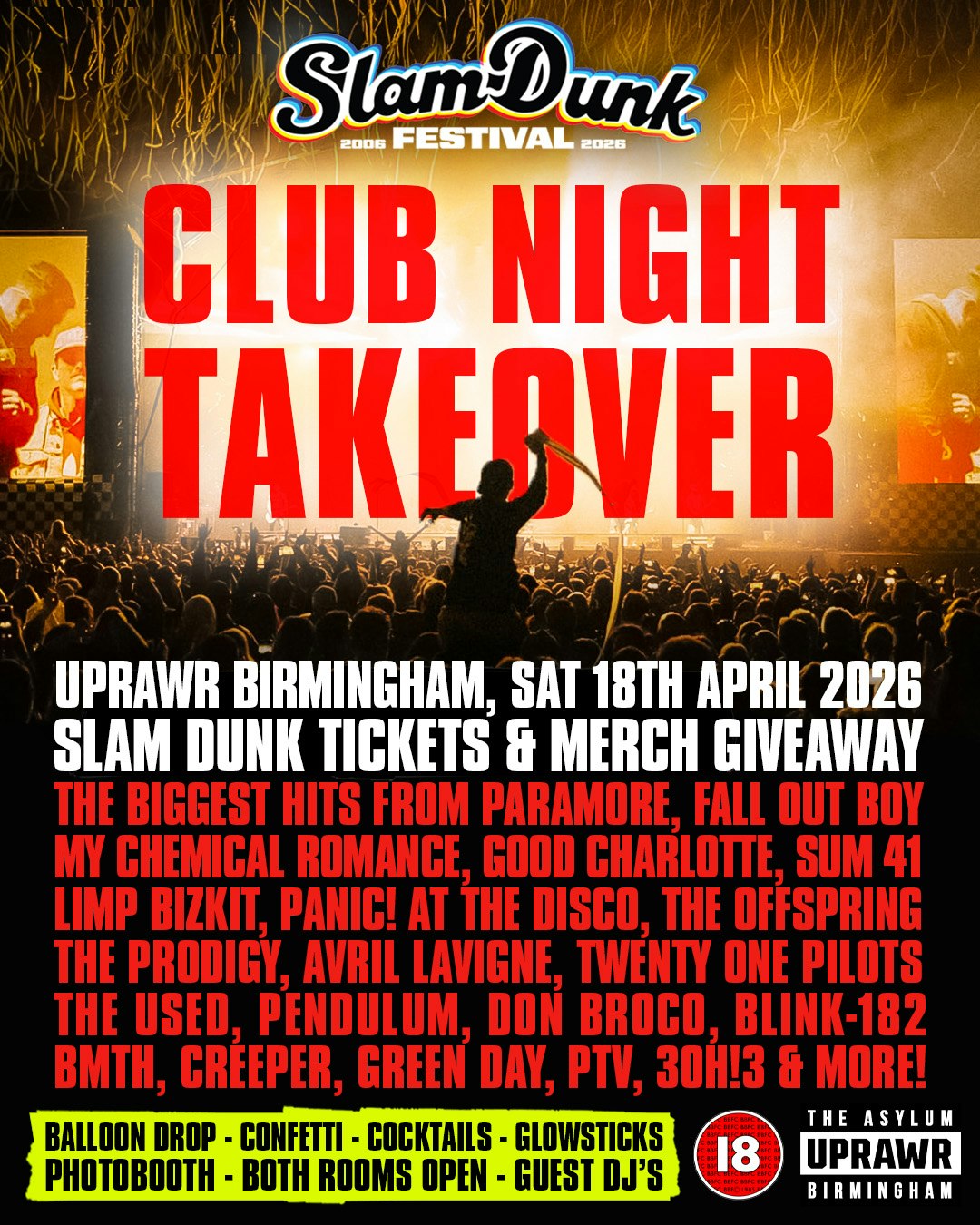 Slam Dunk Festival Birmingham Takeover! WIN tickets to Slam Dunk Festival 2026, Slam Dunk Merchandise Giveaway & more! Special guest DJs TBA…