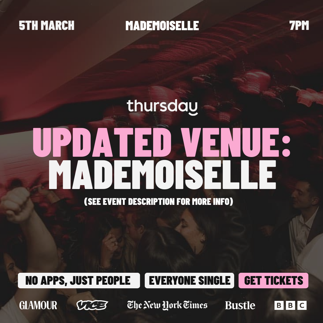 Thursday | Updated Venue: Mademoiselle 19+ | Toronto