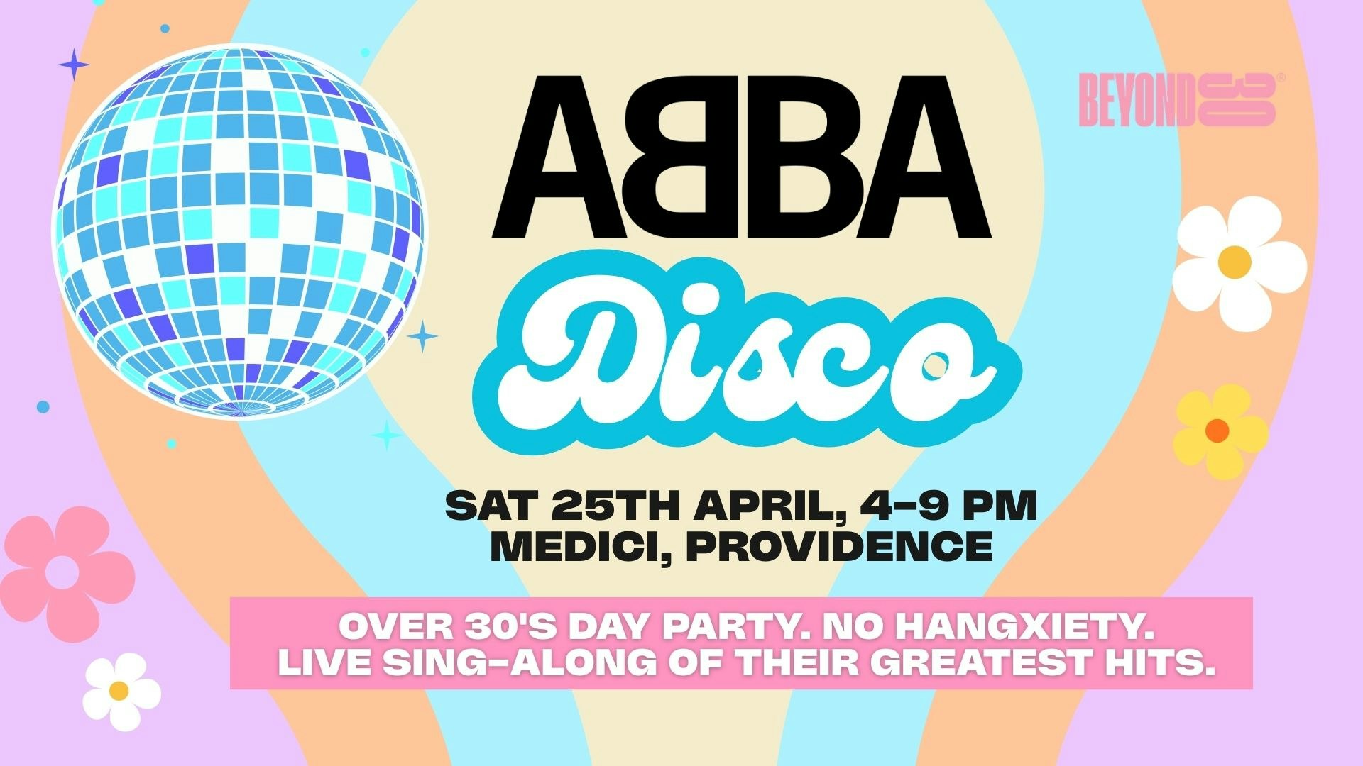 Over 30s ABBA Daytime Disco – PROVIDENCE ⭐