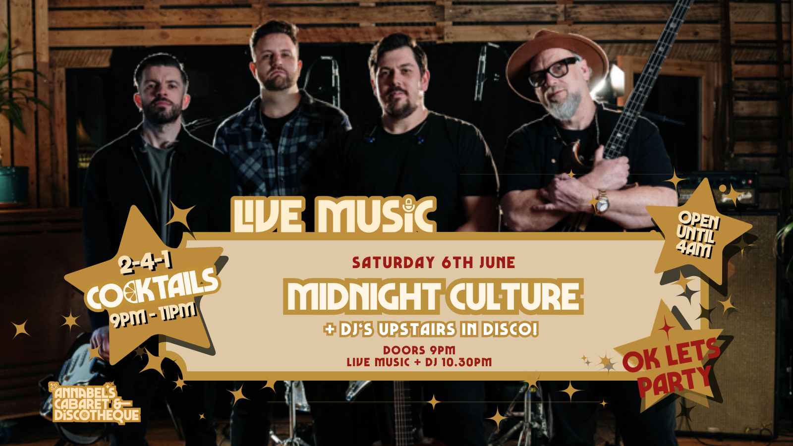 Live Music: MIDNIGHT CULTURE // Annabel’s Cabaret & Discotheque