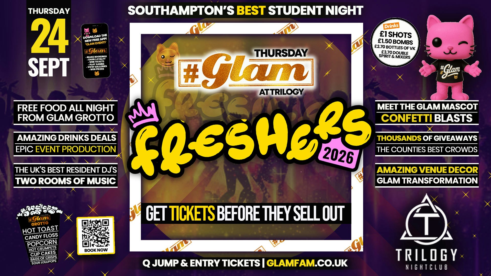 😻 Glam Thursdays | FRESHERS 2026! 🔥Southampton’s Best Student Night! 😻 £1 Shots All Night! 🥃