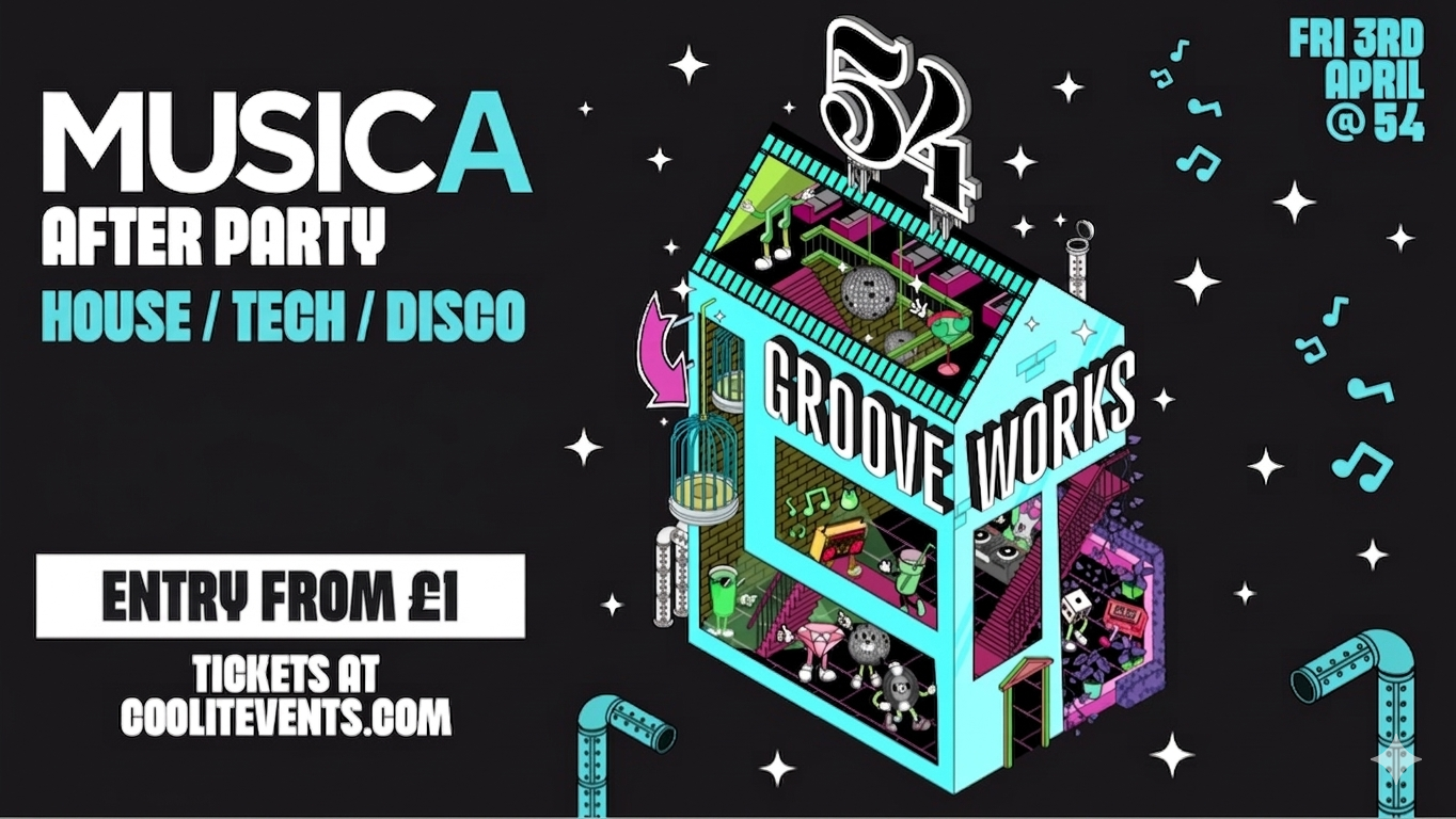 GROOVEWORKS : MUSICA AFTER PARTY🪅🎶🪩  – FRIDAY NIGHTS @ 54