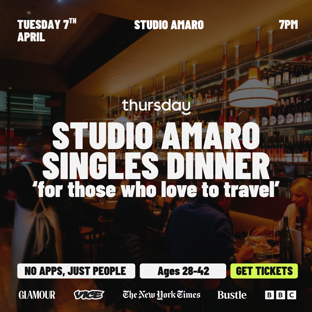 Tuesday | Studio Amaro Singles Dinner (Travellers 28-42) | Windsor