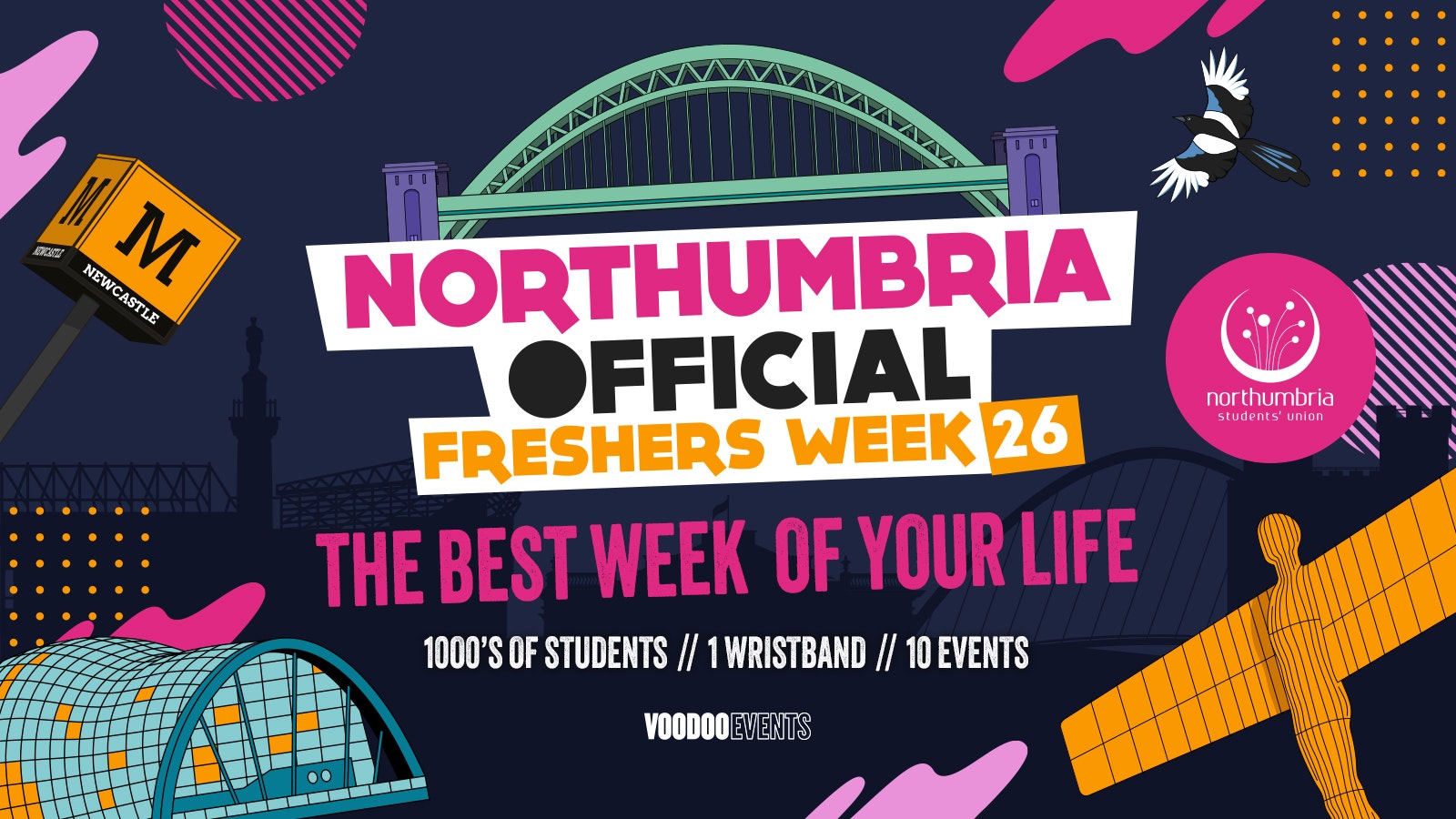 THE OFFICIAL NORTHUMBRIA UNIVERSITY FRESHERS WRISTBAND – INCLUDES MOVE IN WEEK + THE OFFICIAL FRESHERS WEEK! 2 WEEKS FOR THE PRICE OF 1!