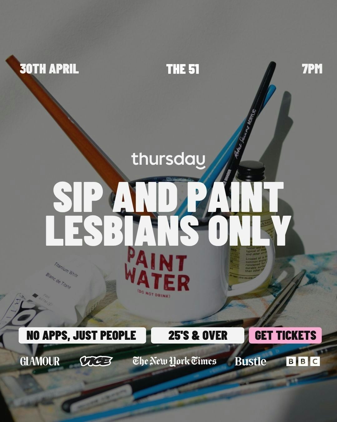 Thursday | Sip and Paint Lesbians Only  | The 51 Amsterdam