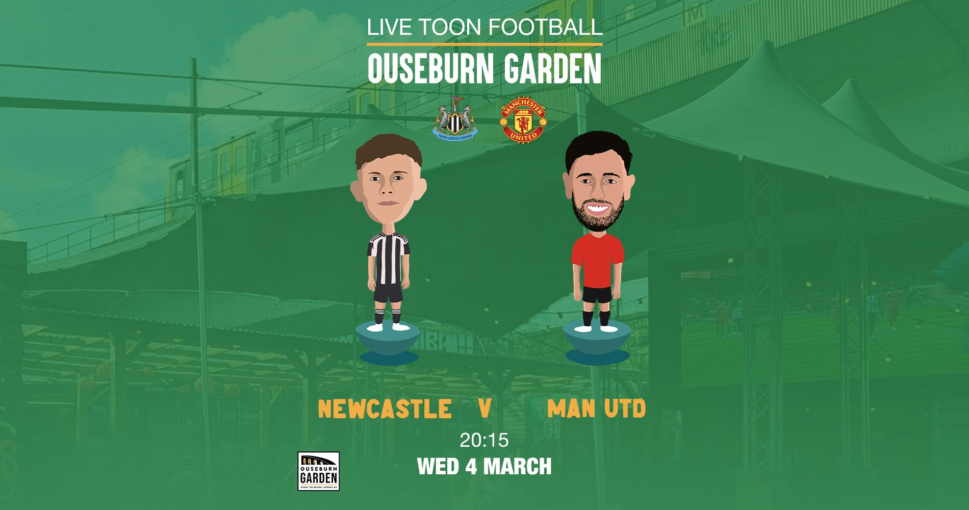 Newcastle United v Manchester United Live @ Ouseburn Garden