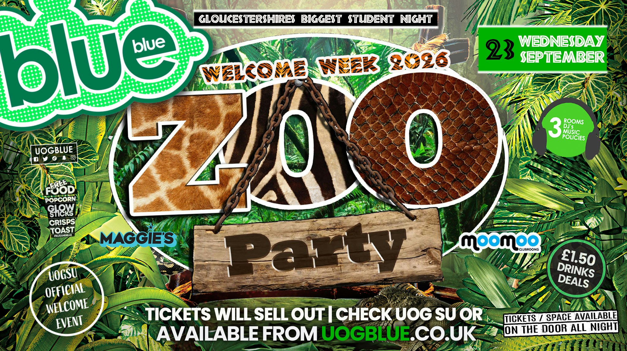Blue & Blue Wednesdays | 🐾 OFFICIAL WELCOME ZOO PROJECT! 🐾 Gloucestershire’s Biggest Student Night! 🤯