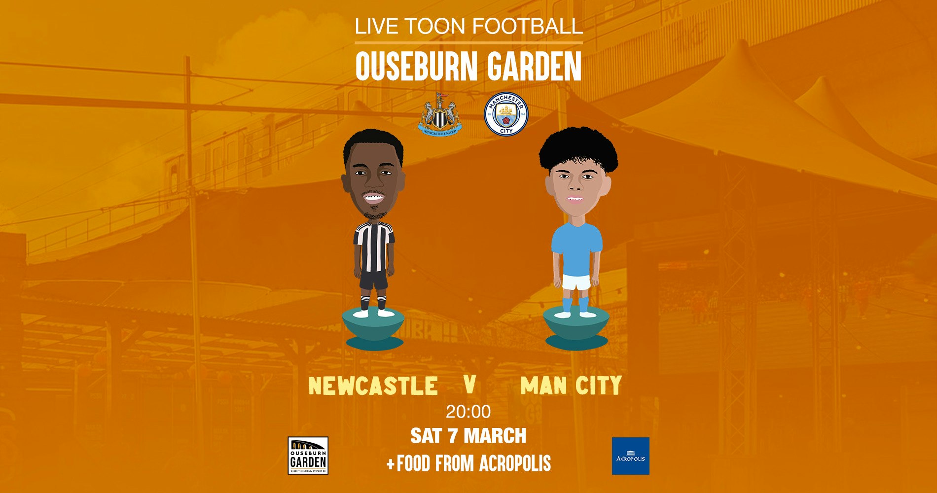 Newcastle United v Manchester City Live @ Ouseburn Garden