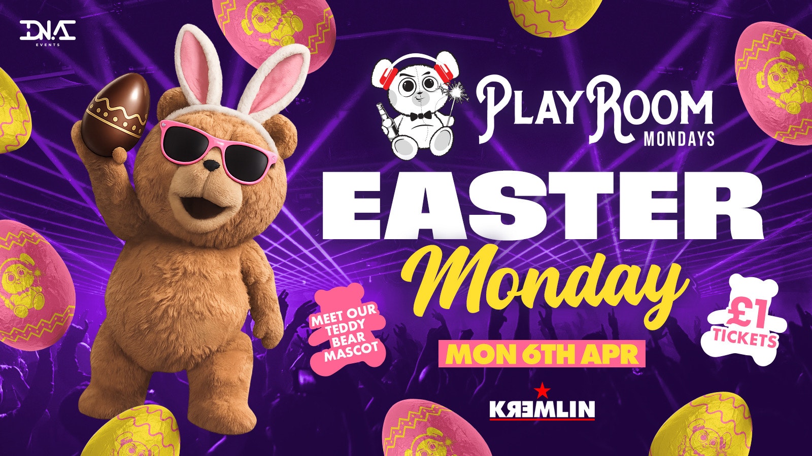 Playroom Mondays Easter Monday Special 🐰🥚 £1 Entry & £3.50 Drinks 🐻