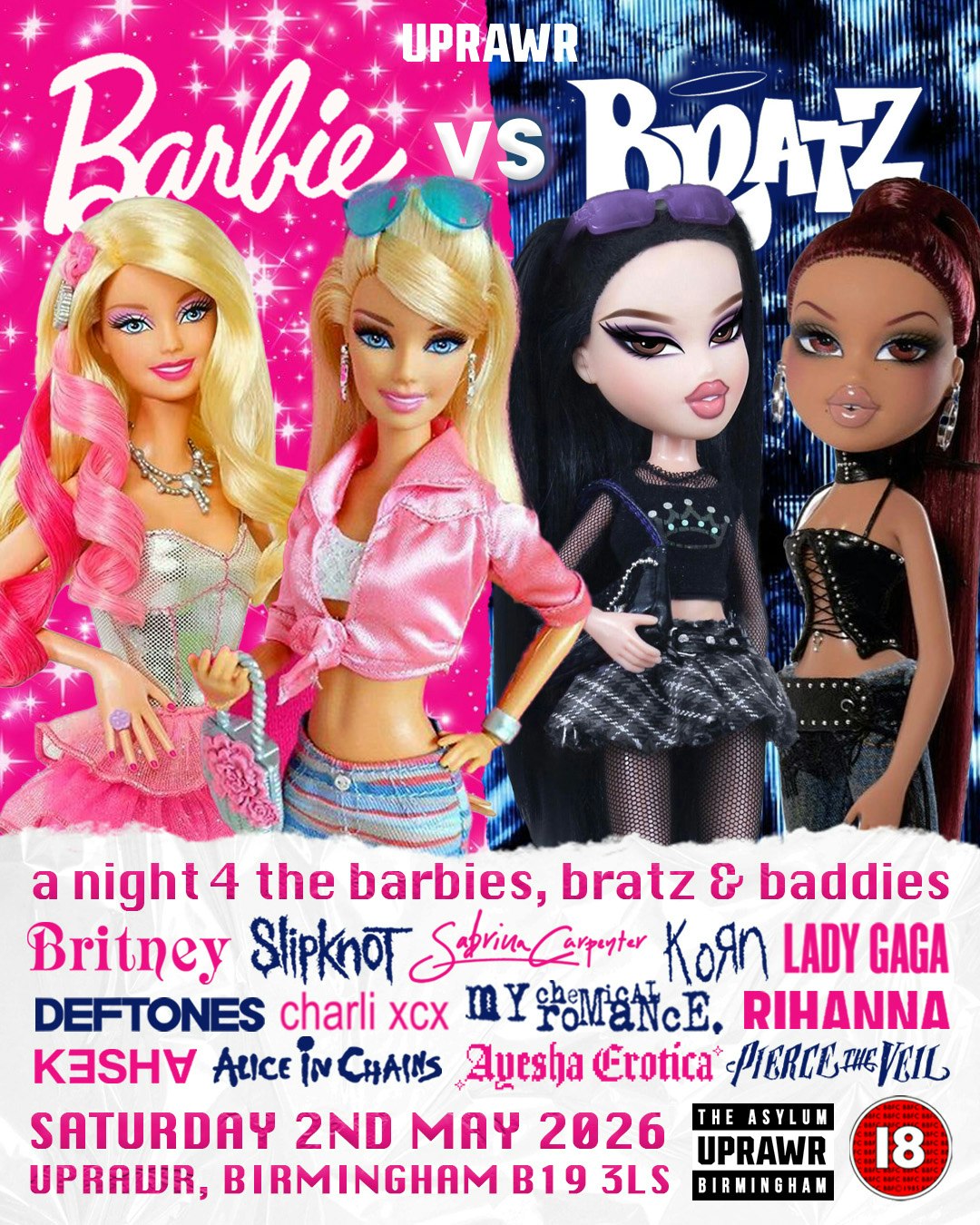 UPRAWR: Barbie vs Bratz Clubnight!
