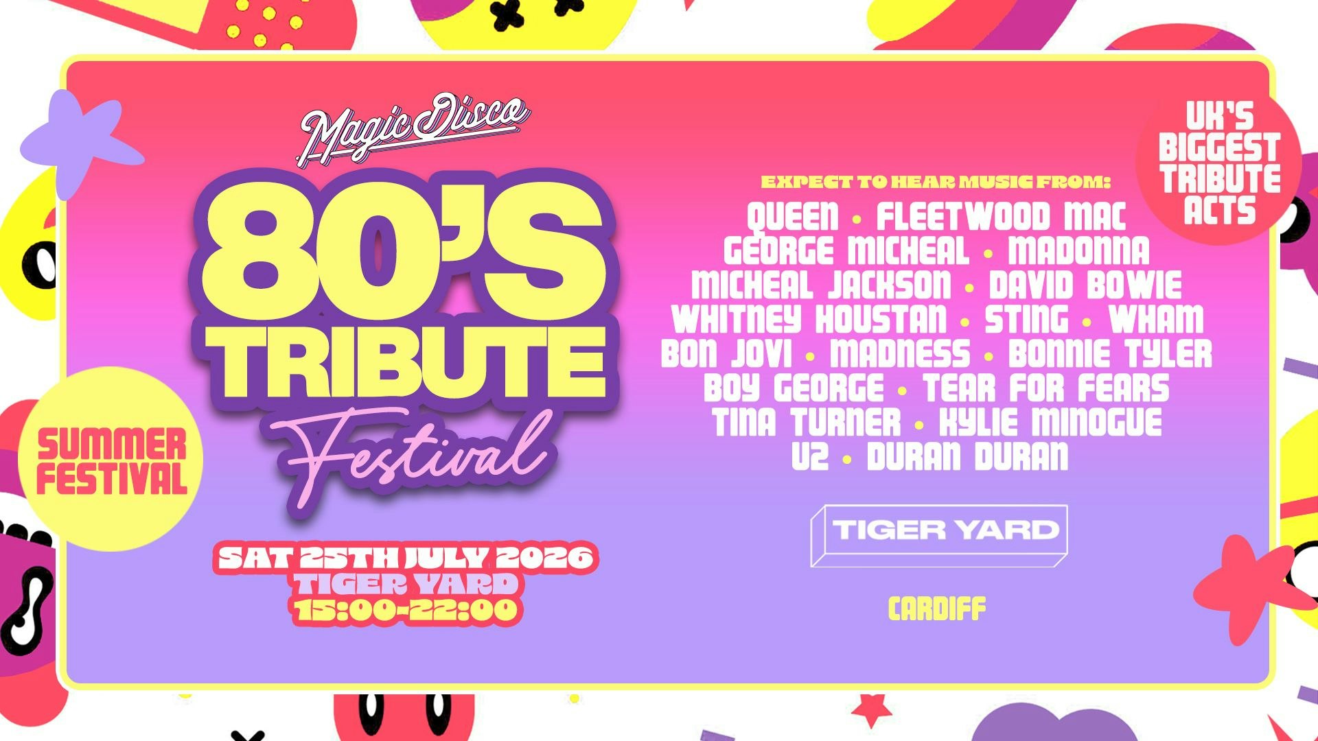 Summer Outdoor 80s Tribute Festival – Cardiff [PRE-SALE TICKETS ON SALE NOW!]