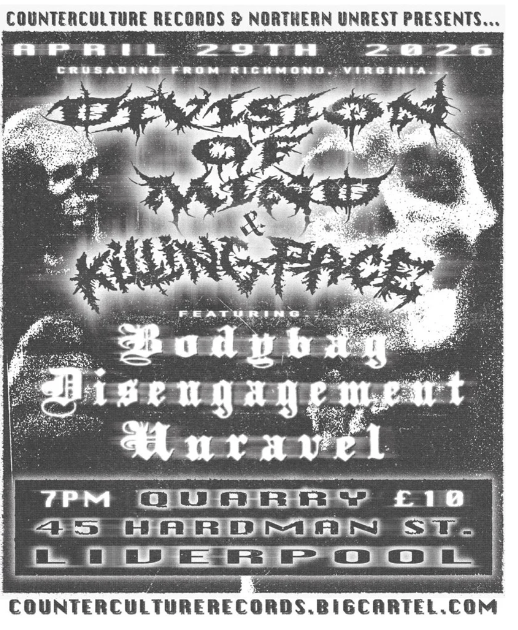 COUNTERCULTURE RECORDS & NORTHERN UNREST PRESENTS:  DIVISION OF MIND & KILLING PACE