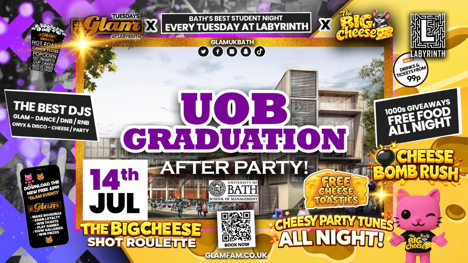 😻  GLAM x The BIG CHEESE 🧀 | Bath Uni Graduation After Party! 🧑🏾‍🎓👨‍🎓👩🏻‍🎓
