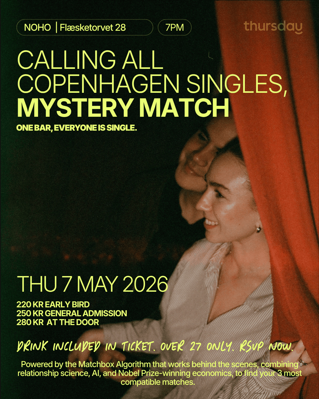 Thursday | MYSTERY MATCH +27 | NOHO | Copenhagen